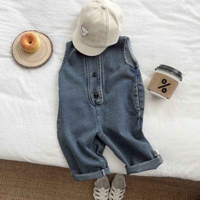 Baby Denim Overalls Set: T-shirt / 18-24M
