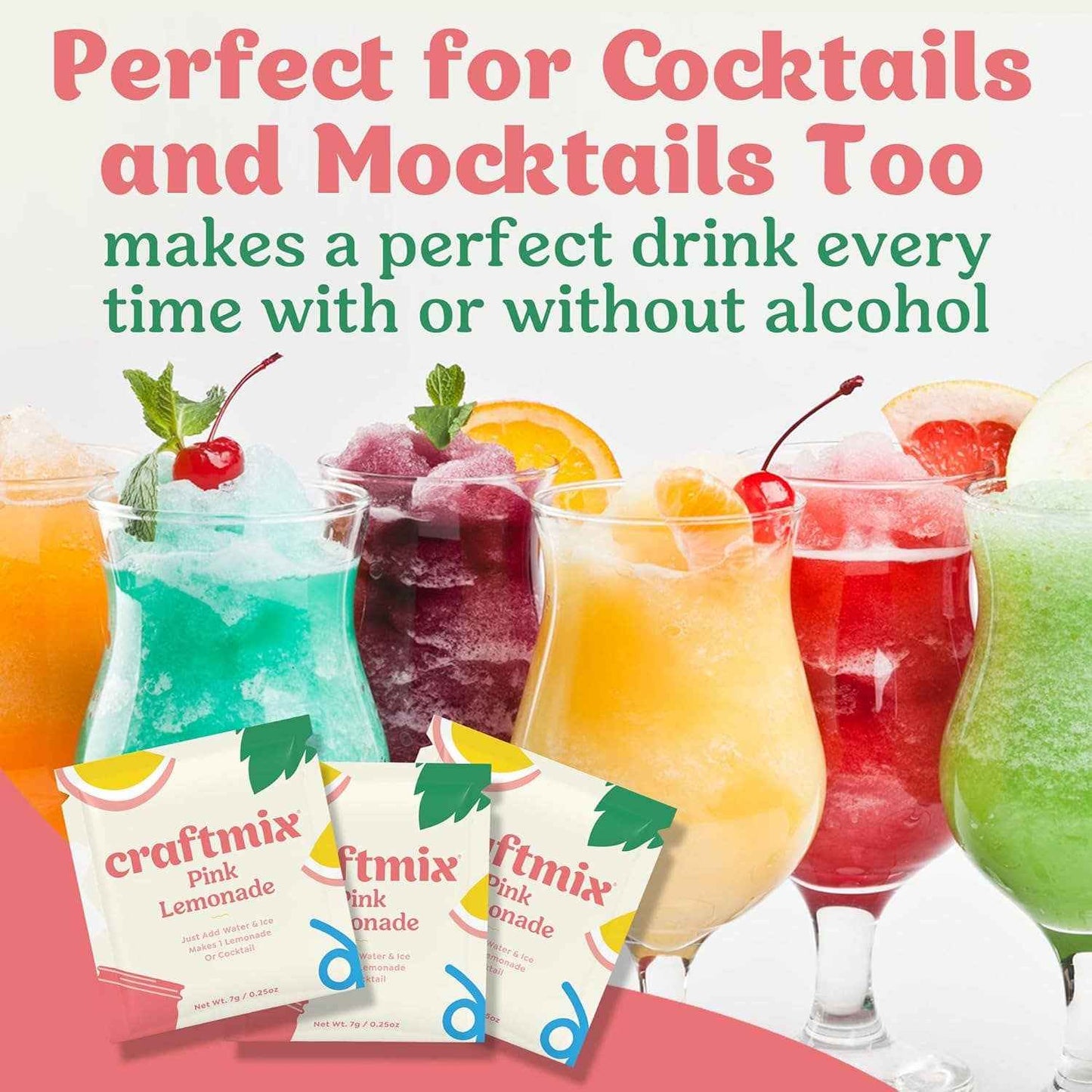 Craftmix - Pink Lemonade Cocktail / Mocktail Mixer - 24ct Caddy