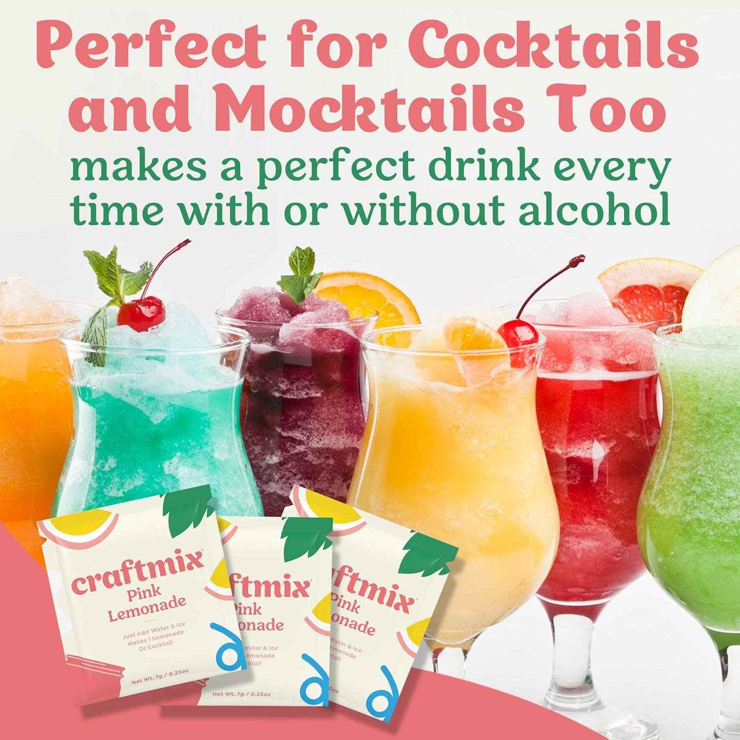 Craftmix - Pink Lemonade Cocktail / Mocktail Mixer - 24ct Caddy