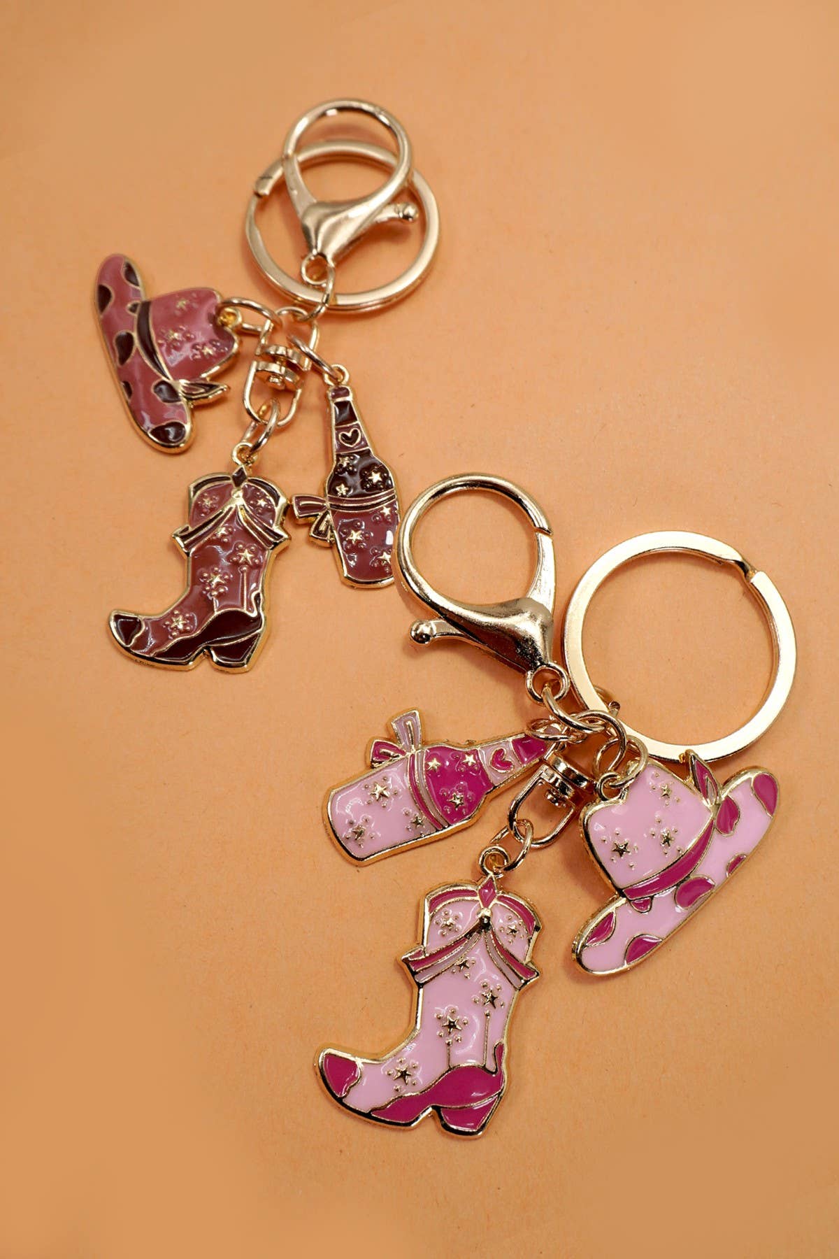 WESTERN BOOT HAT WINE BAG KEYCHAIN