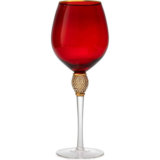 Copa de vino con tallo Red Diamond dorada de 14 oz