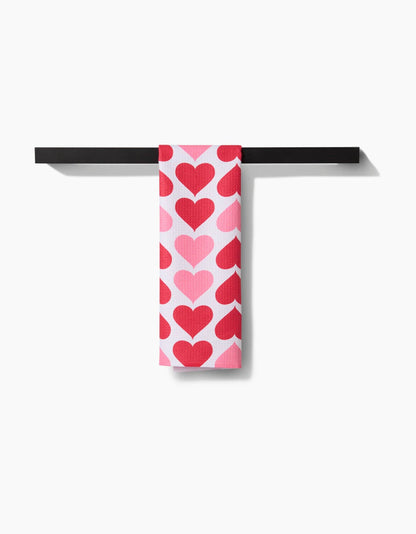 Geometry - Blushing Hearts Tea Towel