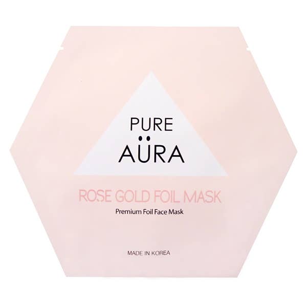 Mascarilla facial de lujo con lámina metálica de oro rosa (paquete de 4)