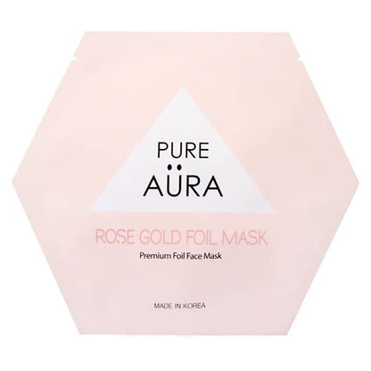 Mascarilla facial de lujo con lámina metálica de oro rosa (paquete de 4)
