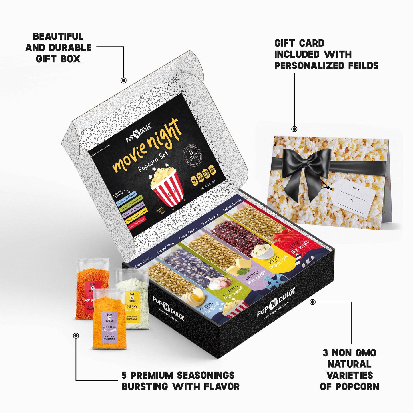 Movie Night Gift Basket Gourmet Popcorn Gift Set Fathers Day