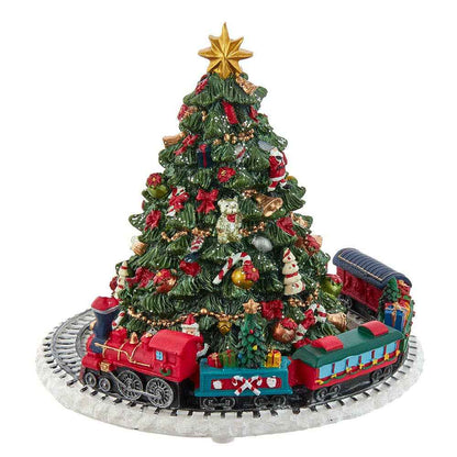 Christmas Tree With Revolving Train Music Box
