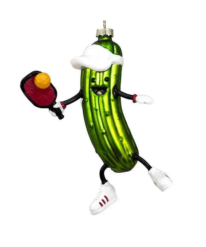 5" Glass Pickleball Pickle Ornament