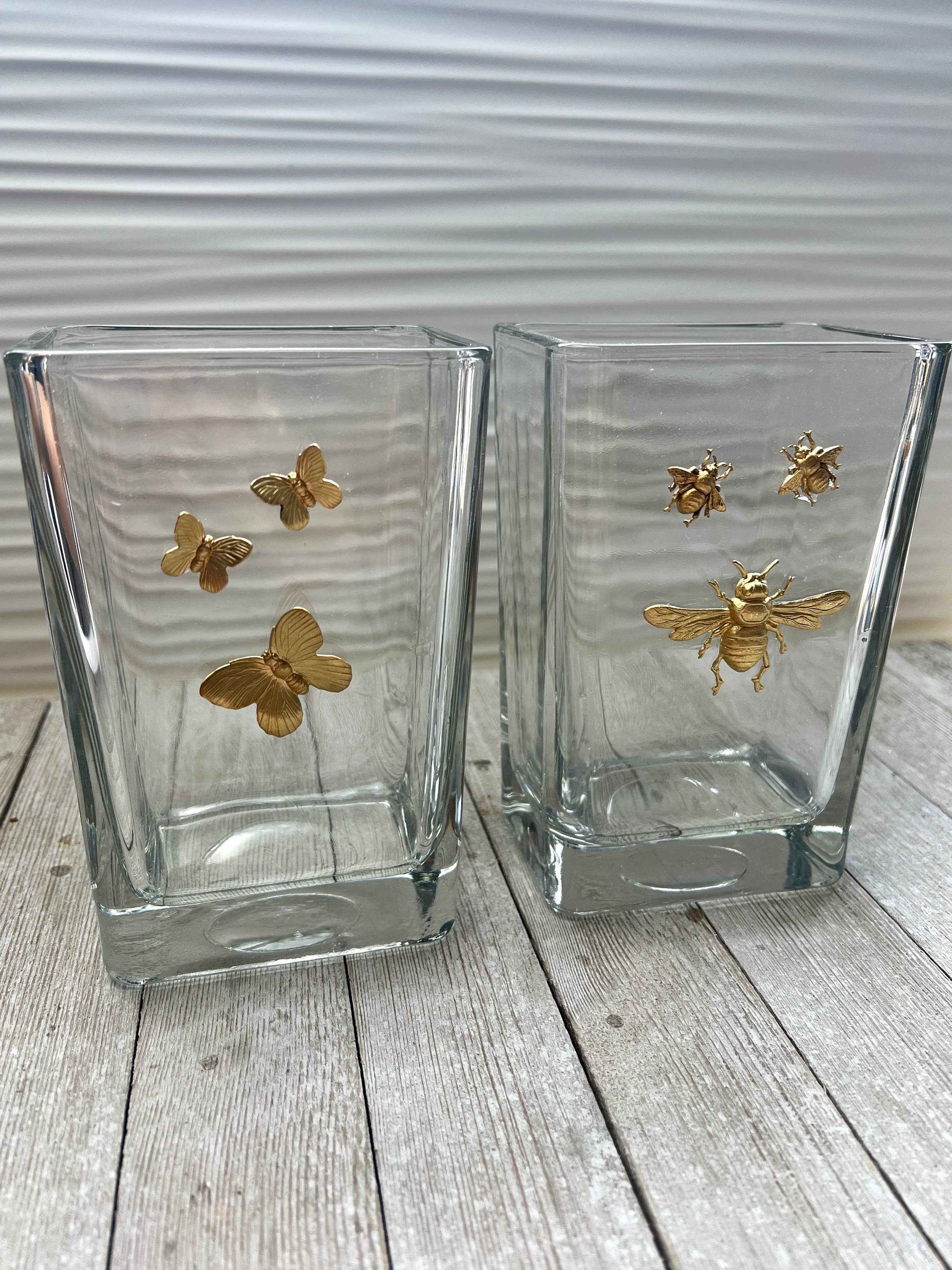 Butterflies or Bees Glass Vase : Butterfly