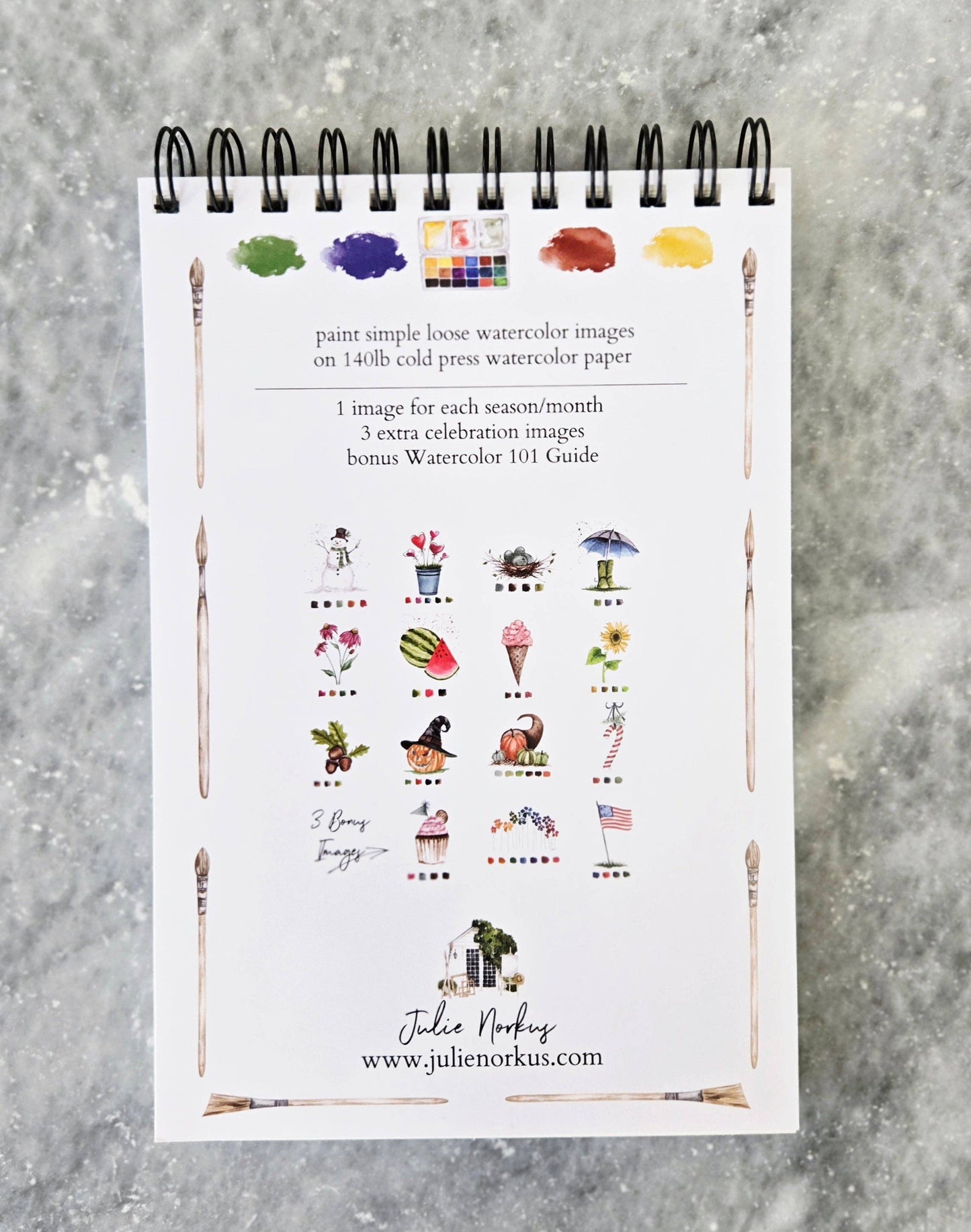 Watercolor Workbook, Spiral Bound 12 Months of Watercolor