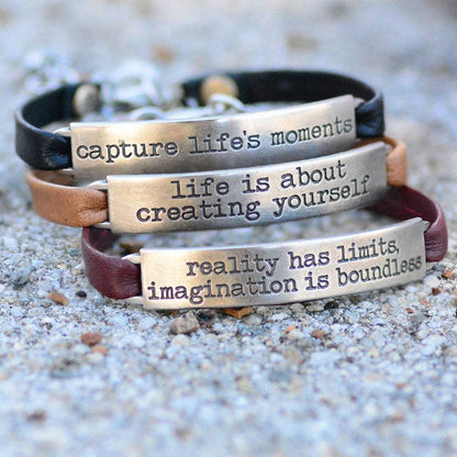 Joyería Sweet Romance: Pulseras de barra con mensaje inspirador