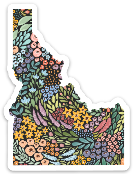 Idaho Floral State Sticker
