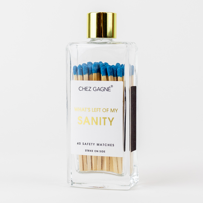 Chez Gagné - What's Left of My Sanity - Glass Bottle Safety Matches - Bright Blue