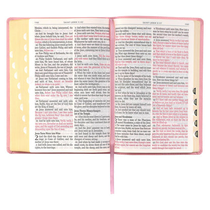 Christian Art Gifts - KJV Bible Giant Print Full-size Faux Leather, Pink