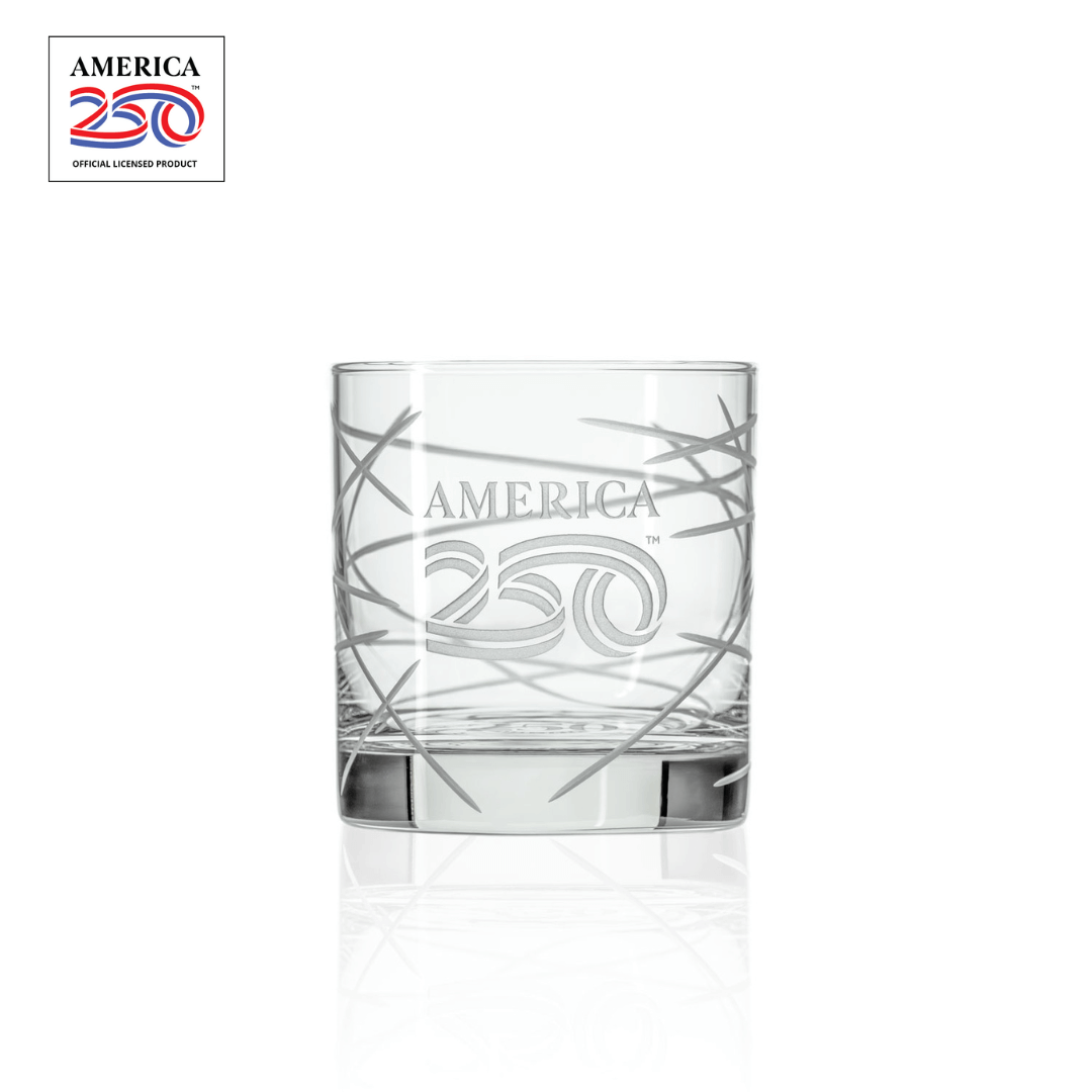 America250™ Longitude 10oz On the Rocks Whiskey Glass Set of 2