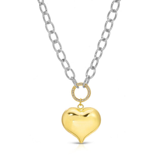 Tone Bubble Heart Statement Necklace