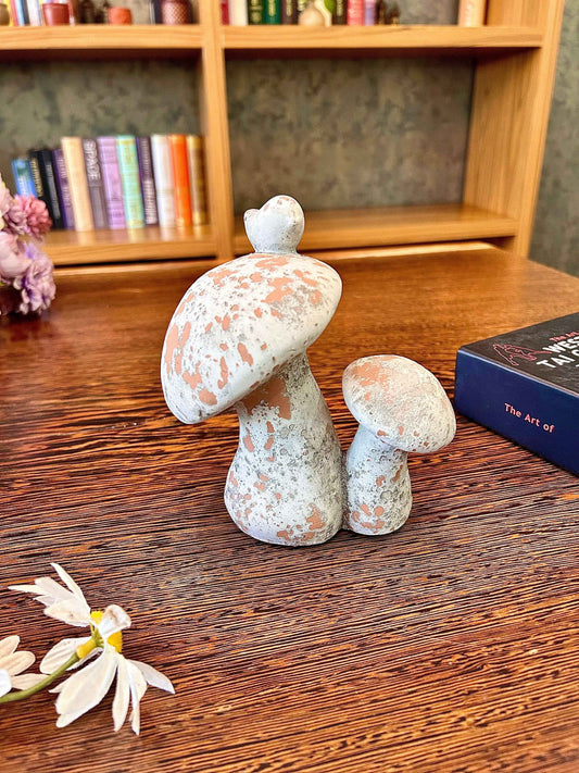 Distressed Cement Mushroom Décor