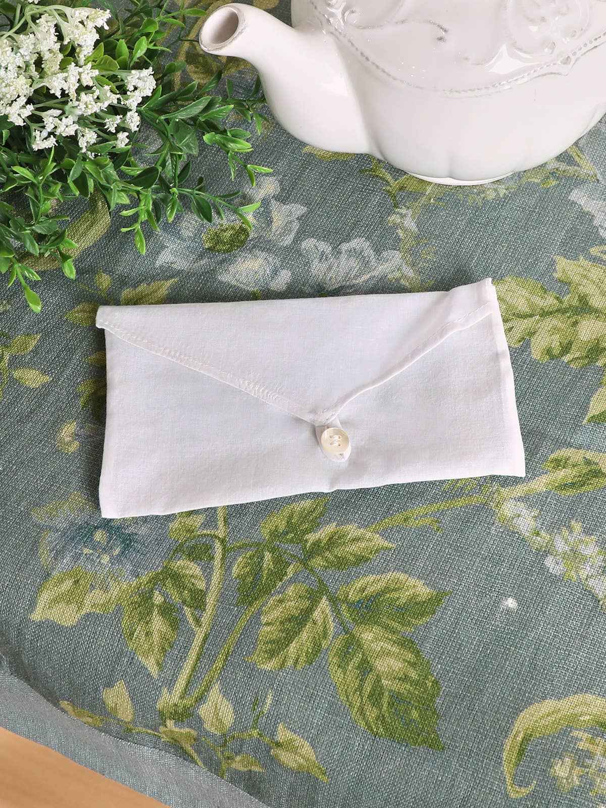 Bride Embroidered Envelope Hankie: Light Blue