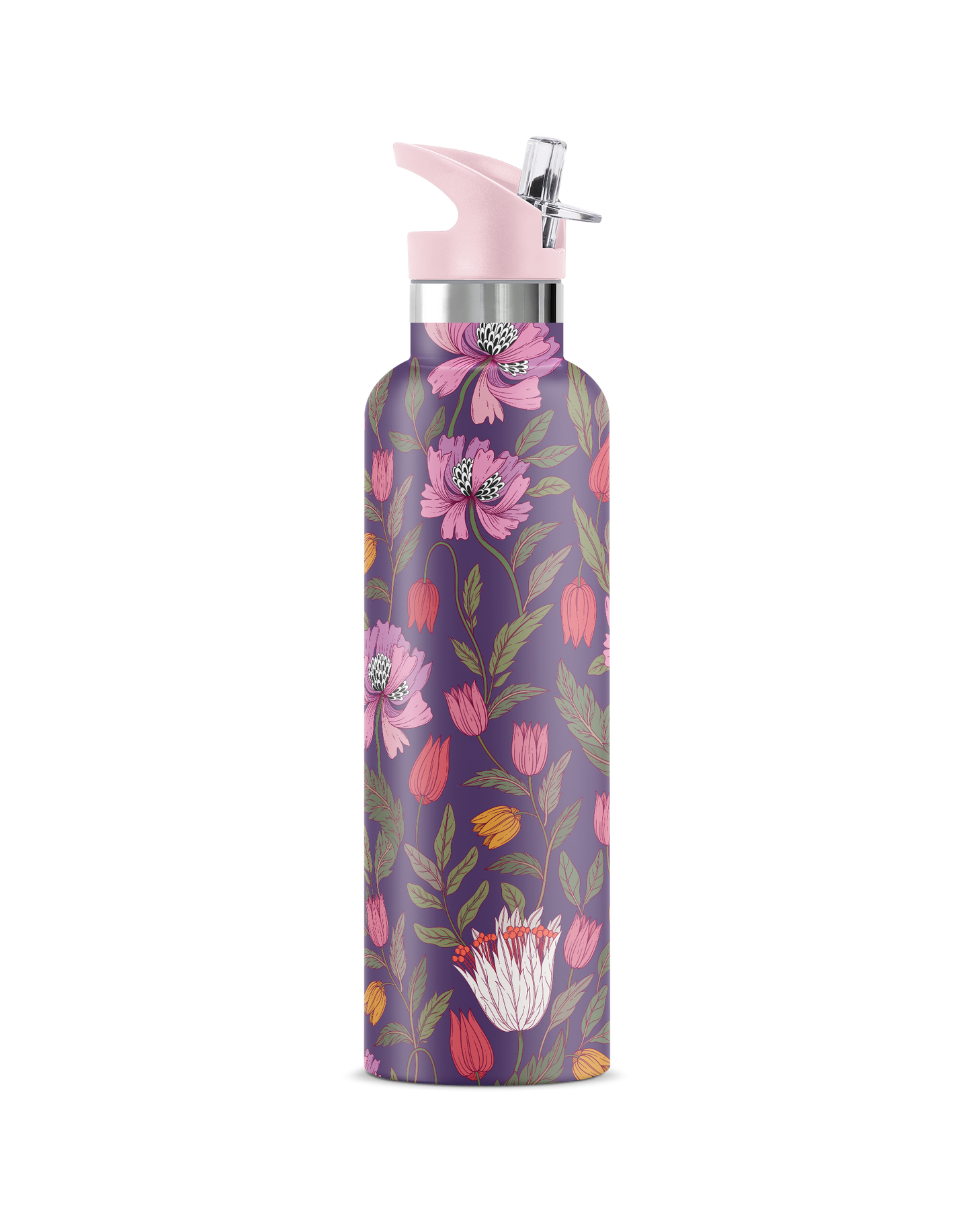 Morriset | Purple Floral Brocade 25 oz Insulated Bottle