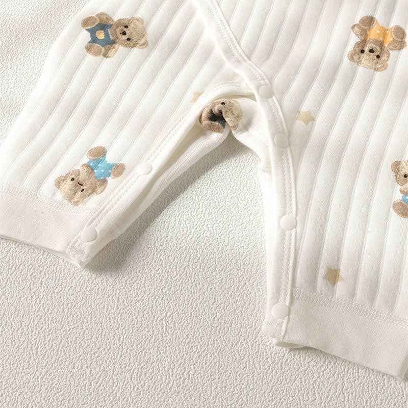 Baby Bear Kimono Romper: Beige / 3-6M
