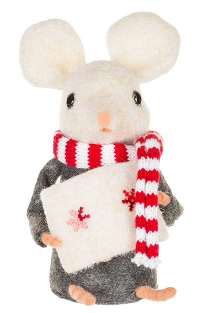 NEW-Gray Mouse Caroler