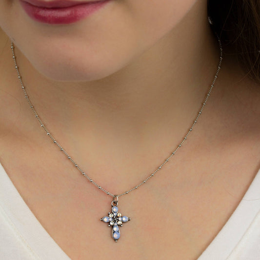 Agatha  Crystal Cross Necklace