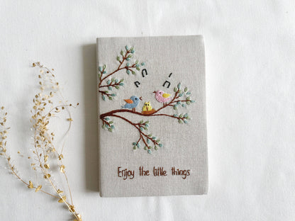 Handmade Journal with Cute Embroidery & Inspirational Quote, Collection Rory