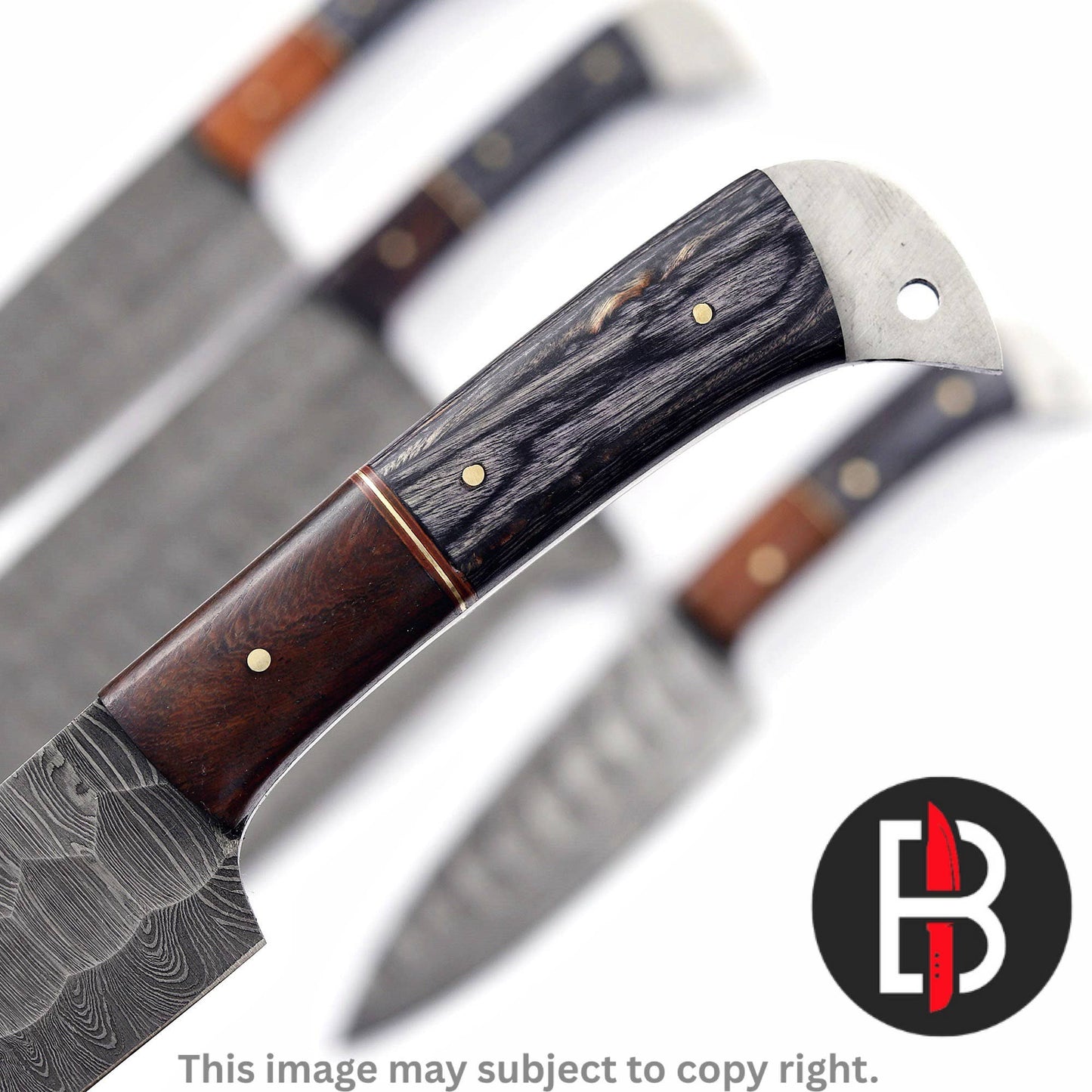 Damascus Steel Chef Set Handmade BBQ Kitchen Knives 5 Pcs