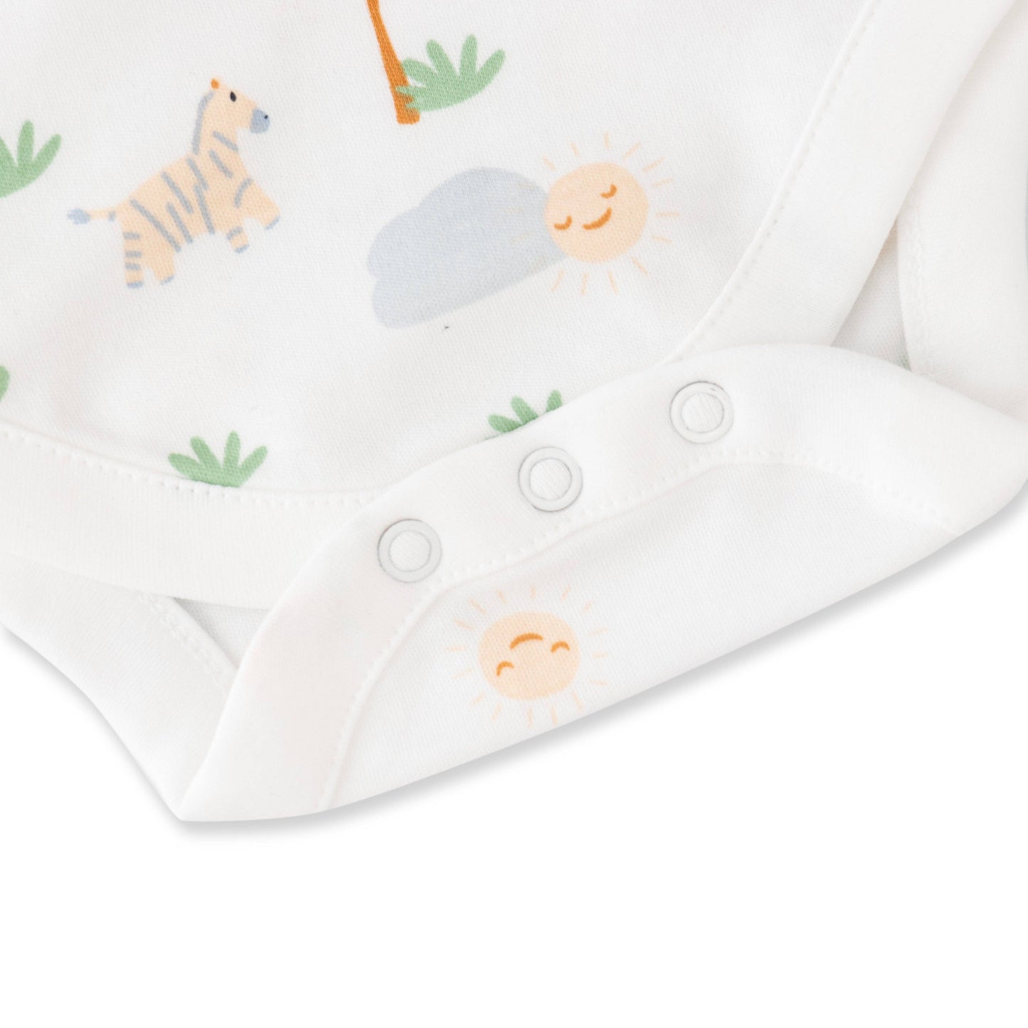 Organic Safari Baby Outfit Set – 3-Piece (Bodysuits & Shorts): 0-3 months