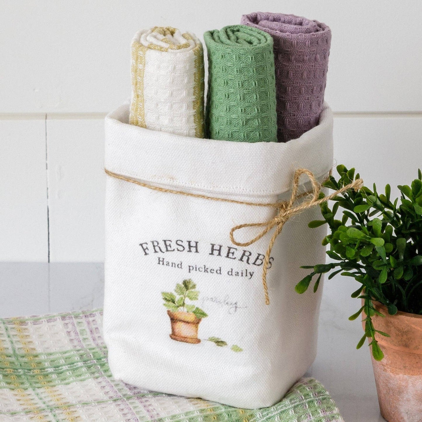 Dish Cloth Set  Fresh Herbs (Set Of 4)
