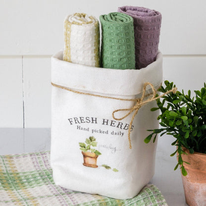Dish Cloth Set  Fresh Herbs (Set Of 4)