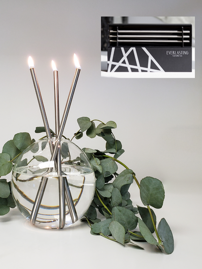 Silver Everlasting Candles – Reusable Steel Oil Candles