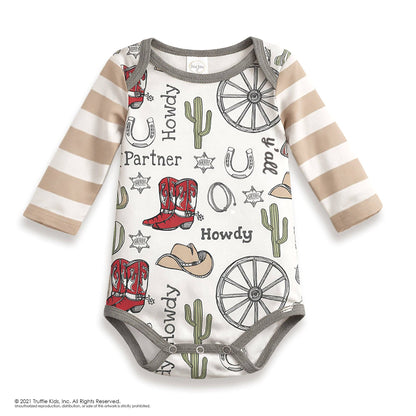 Howdy Partner Baby Bodysuit – Western Cowboy: 0-3M