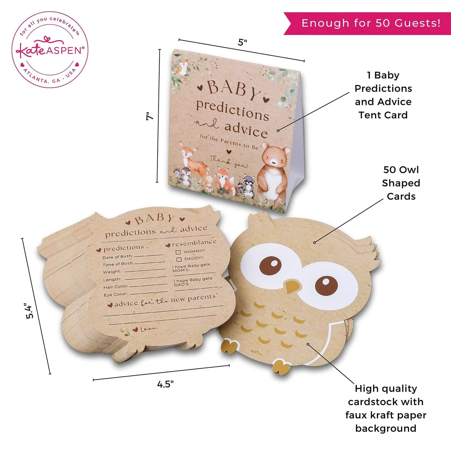 Woodland Baby Shower Advice Card Set