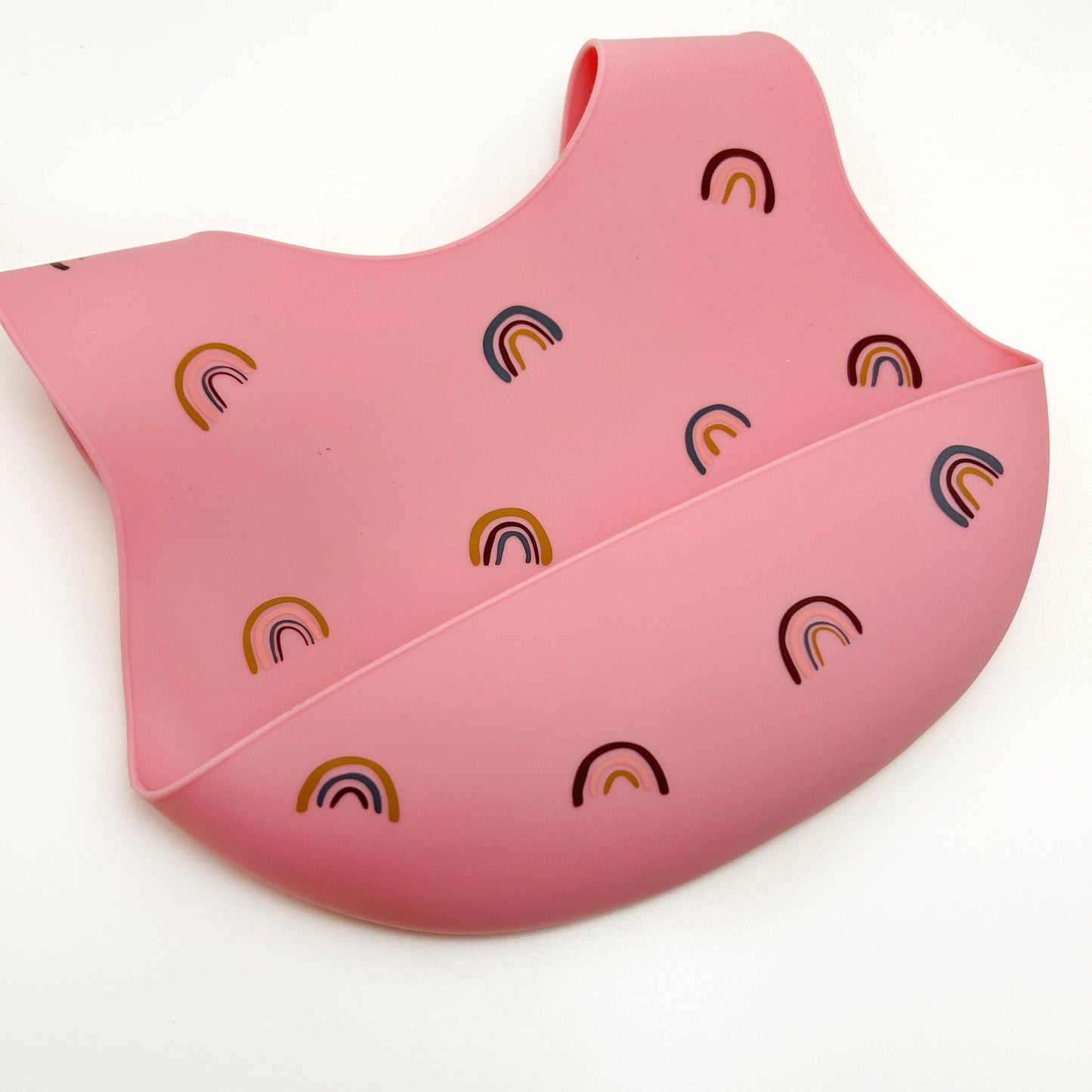 Rainbow Silicone Bucket Bib - Rose