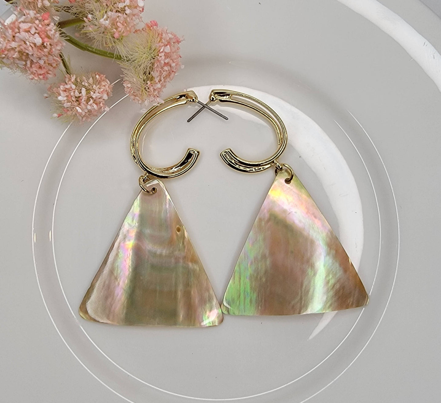 Abalone and Mother Of Pearl Dangle Earrings