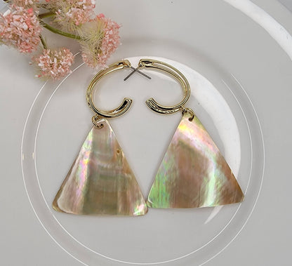 Abalone and Mother Of Pearl Dangle Earrings