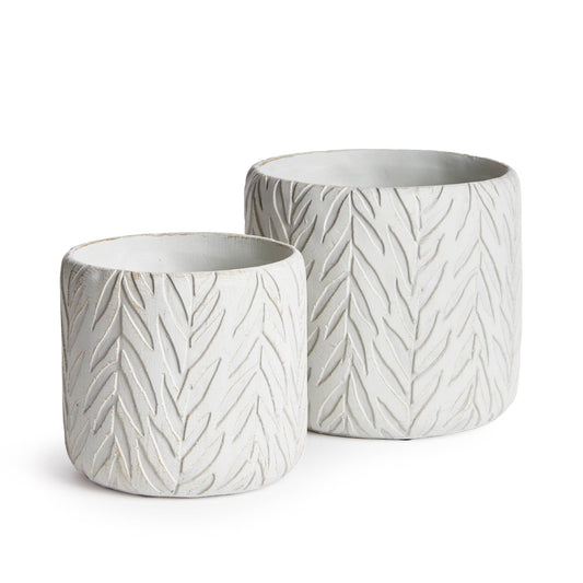Veena Pots Set Of 2, White