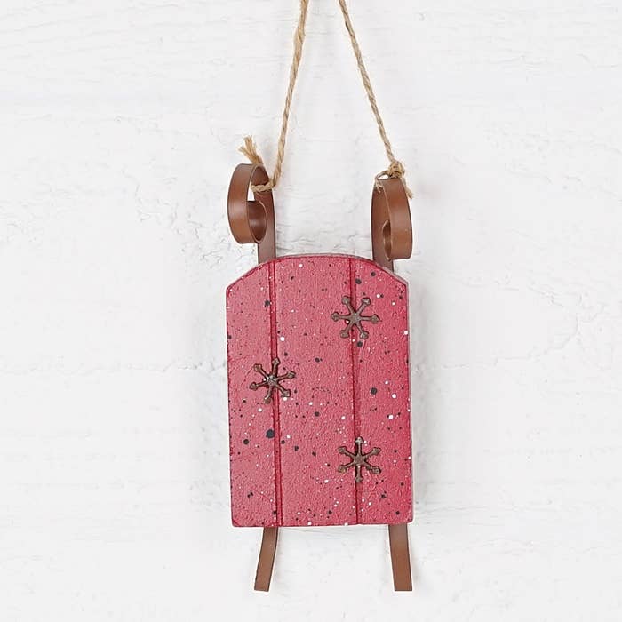 Red snow sleigh ornament