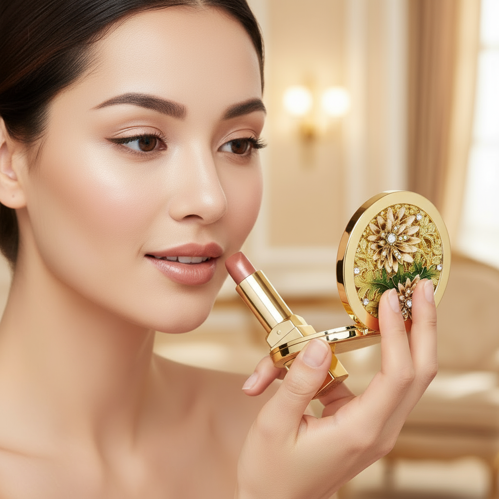 Floret Compact | Floral Compact | Gold Compact |