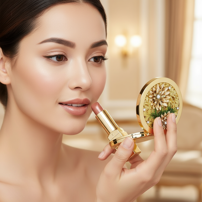 Floret Compact | Floral Compact | Gold Compact |