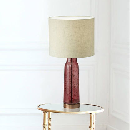 22"H 1-Light Raine Amber/Blue/Red Glass and Metal Table Lamp