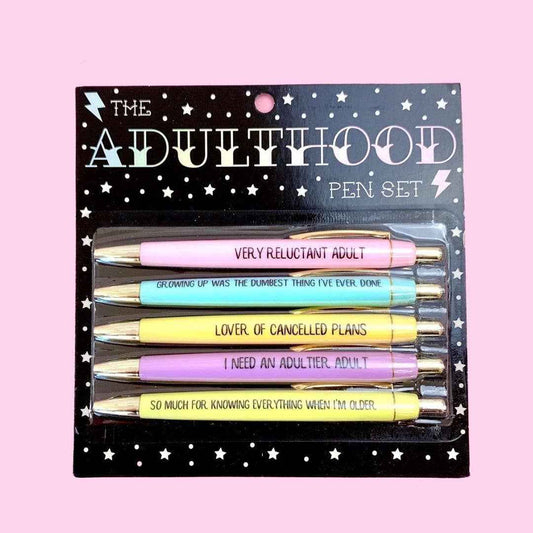 FUN CLUB - Adulthood Pen Set (gifts, pens, funny, stationery)