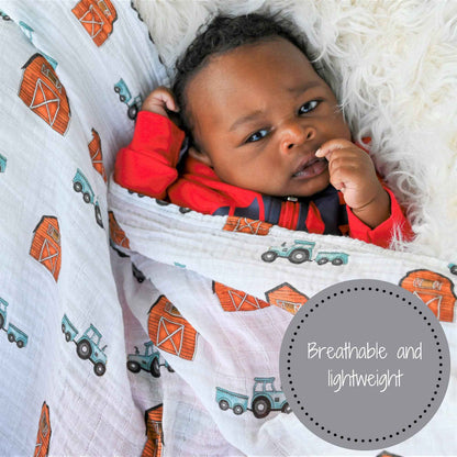 LollyBanks - How We Roll Baby Muslin Swaddle Blanket