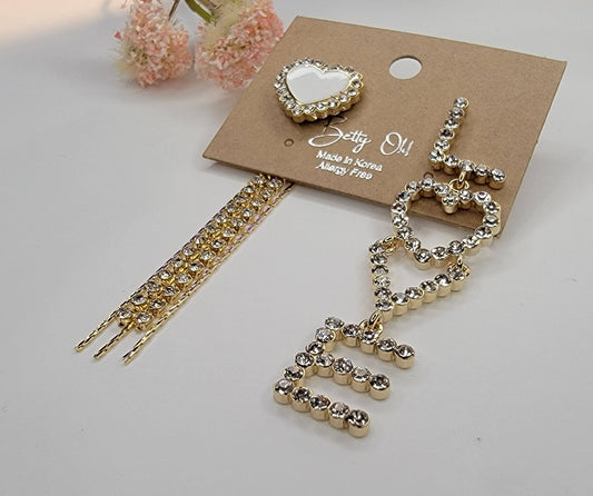 LOVE LETTER DROP EARRINGS.