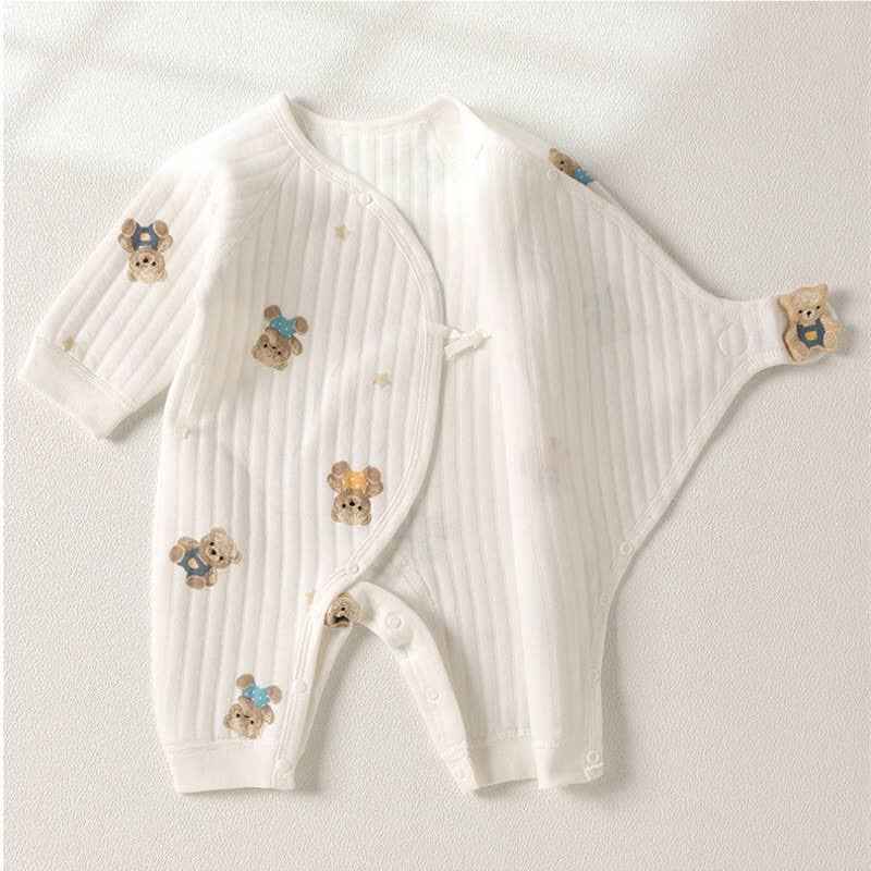 Baby Bear Kimono Romper: Beige / 3-6M