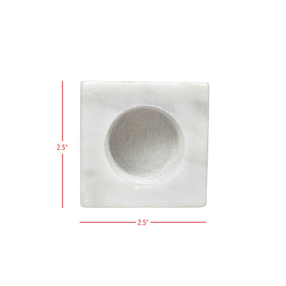 Fleur White Marble Tealight Candle Holder