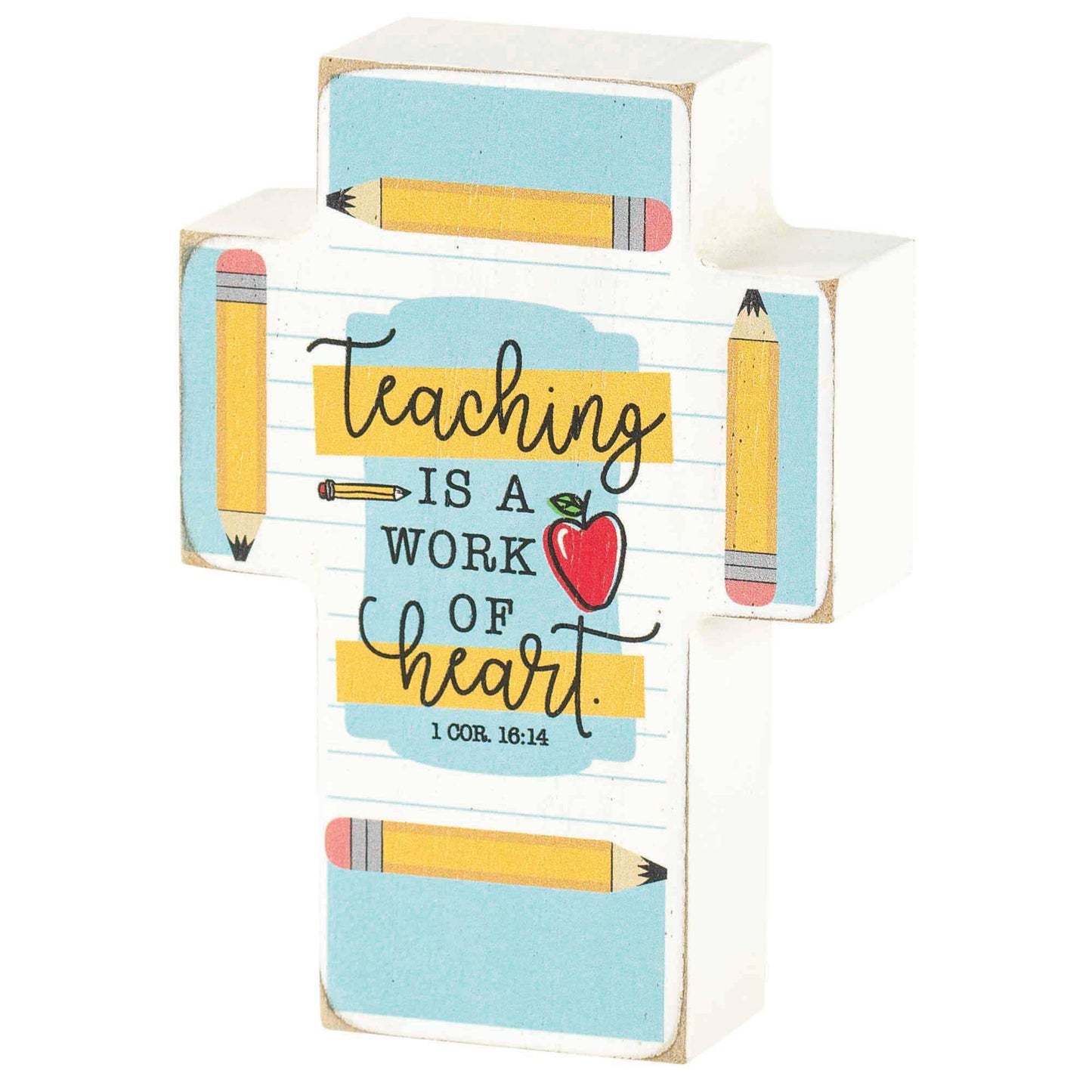 Ttop Teaching Is A Work MDF Blanco 4"H