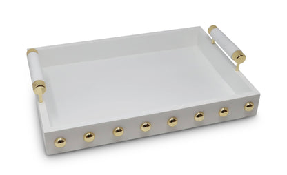 Decorative Tray with Gold Ball Deign and Handle