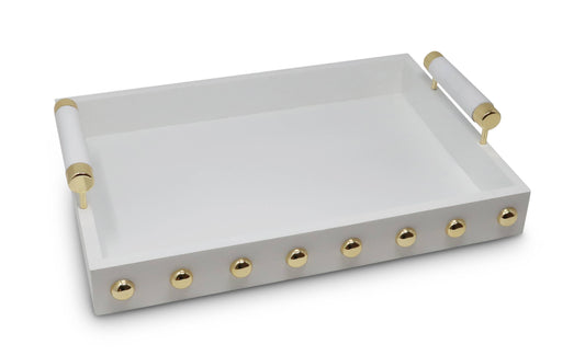 Decorative Tray with Gold Ball Deign and Handle