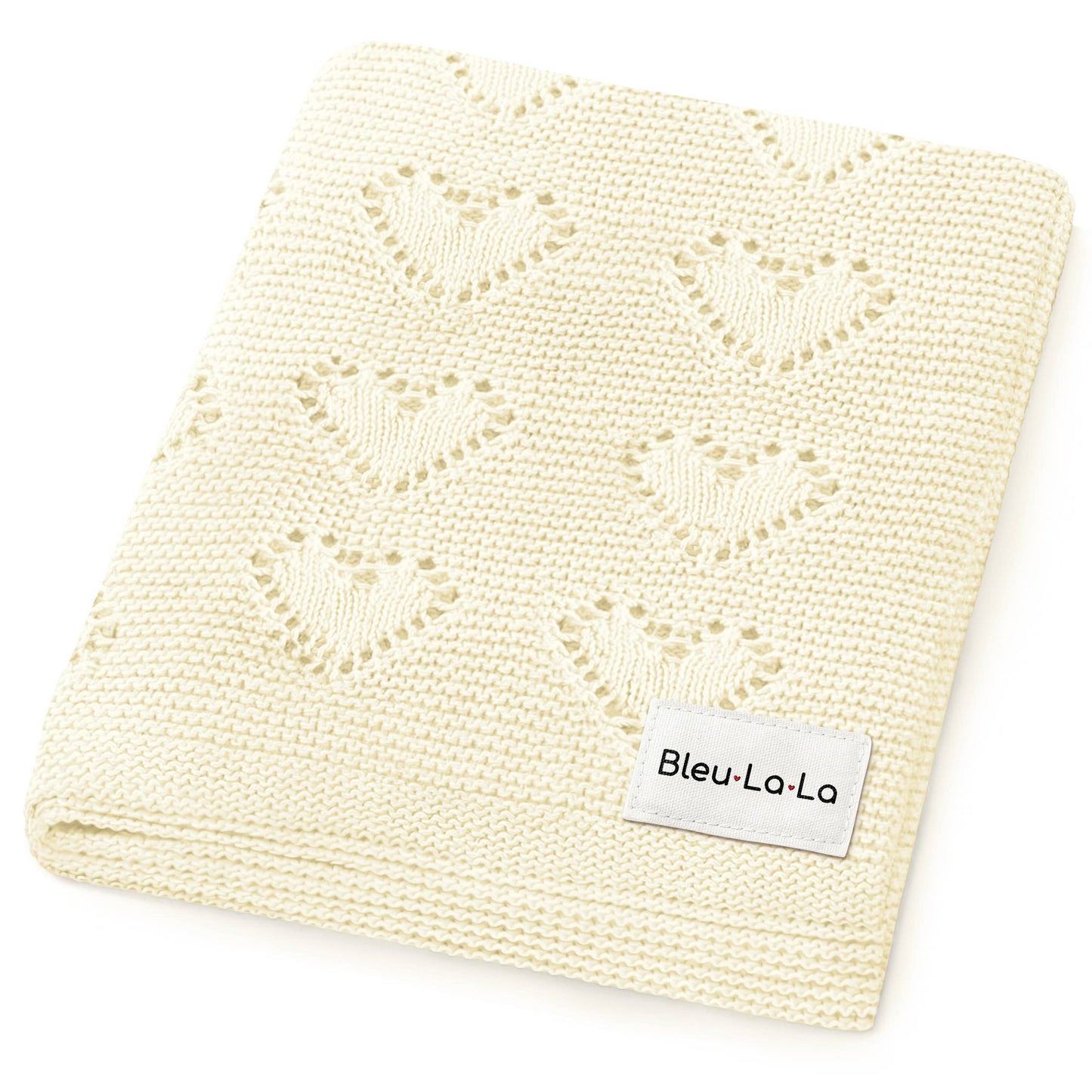 Receiving Swaddle Baby Blanket - Heart: Cream